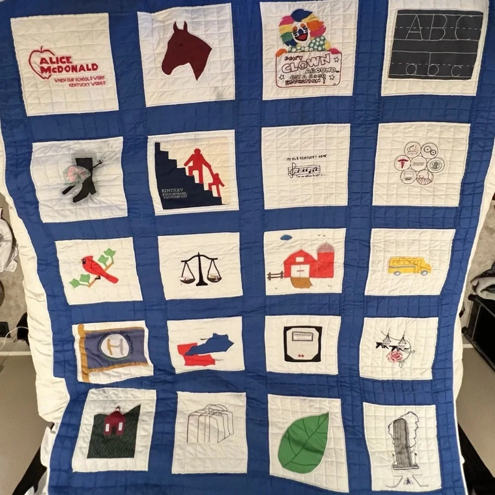 Quilt vintage 1985 Alice McDonald Unique Commemorative Present Kentucky Educate‎